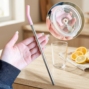 Metal <b>Drinking</b> <b>Straw</b> Reusable Minimalist Bar Accessory Single Piece - Product Image 2