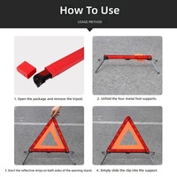 Triangle de signalisation routière pliable réfléchissant pour panne de voiture, haute visibilité rouge avec étui de rangement pour la sécurité du véhicule