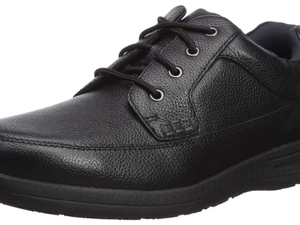 Black Pebbled Leather Walking <b>Shoes</b> Lace Up Casual <b>Men</b> <b>Shoes</b> - Product Image 1