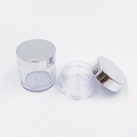 3g 5g 10g 15g 30g 50g 60g Pot de poudre libre de luxe transparent et vide Pot de poudre à ongles en plastique pailleté avec couvercle en or rose