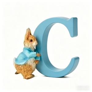 Figurine en résine Peter Rabbit lettre P, décor alphabet peint à la main pour chambre d'enfant et cadeaux personnalisés - Product Image 4