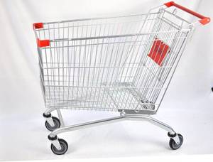 Troli supermarket gaya Eropa 80 liter dengan keranjang plastik warna-warni - Product Image 2