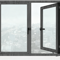 Ventana Abatible Inteligente de Aluminio Negro de Lujo Moderno con Apertura Automática para Villas de Alta Gama