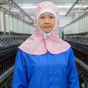 Gorro de trabajo especial para fábrica de alimentos, gorro acanalado que se ajusta al rostro, capa blanca, cubrecabezas protector para talleres de procesamiento - Product Image 1