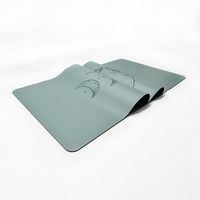 Vert Blanc Noir Violet Rose Laser Graver Phase De Lune Personnalisé Eco Caoutchouc Naturel Bleu Pu Tapis De Yoga Avec Des Lignes D'alignement