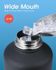 64 Ounce Half Gallon Vacuum Insulated with Sleeve 1/<strong>2</strong> <strong>Stainless</strong> <strong>Steel</strong> 64 oz Large Travel <strong>2</strong> <strong>Litre</strong> <strong>Water</strong> <strong>Bottle</strong> with Carrying Bag - Product Image 3