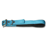 Collier pour chien en nylon rembourré à double couche 25 mm-30 mm Doublure synthétique douce Matériel chromé Oeillets métalliques 6 tailles Collier pour animaux de compagnie