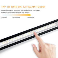 DC12/24V 3A Lampu Tersembunyi yang Dapat Disesuaikan dengan Sensor Sentuh Peredupan Tiga Warna untuk Lemari dan Kabinet