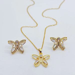 Pendientes de circón de acero inoxidable chapados en oro de 18 quilates de alta calidad, joyería, collares de circón geométricos de lujo para mujer - Product Image 2