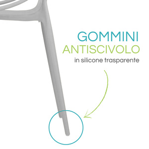Sedie Maestro in Polipropilene 53x52x81 Cm Ergonomiche con Piedini in Gomma - Product Image 5