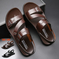 Chaussures de plage d'été personnalisées pour hommes pantoufles plates décontractées anti-glissantes en cuir de taille 48 nouvelles sandales chaudes