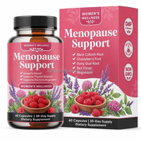 Supplément OEM pour la ménopause Vitamine A C D E Zinc Rhubarbe Actée à grappes noires Racine de soja lsoflavones Capsule multivitaminée