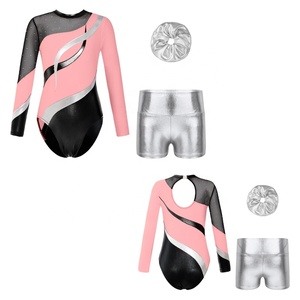Conjunto de Danza para Niñas de 6 a 16 Años, Fabricante de Ropa de Danza, Leotardo con Pantalones Cortos Metálicos para Gimnasia, Patinaje, Venta al por Mayor - Product Image 3