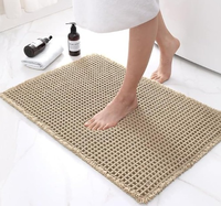 Tapis de bain antidérapant en tissu gaufré 100% polyester