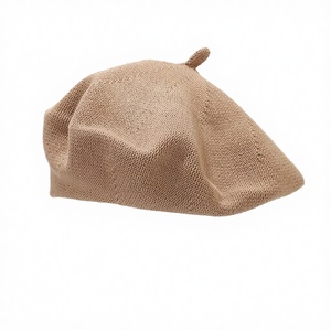 Béret en coton polyvalent et tendance, couleur unie, unisexe, respirant, tricoté, pour l'hiver, idéal pour les fêtes, casquette personnalisable - Product Image 3