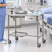 Wundpflegewagen mit Schubladen und mobilen Rädern für Wundversorgungsinstrumente und Pflegebedarf im Krankenhaus-Behandlungsbereich
