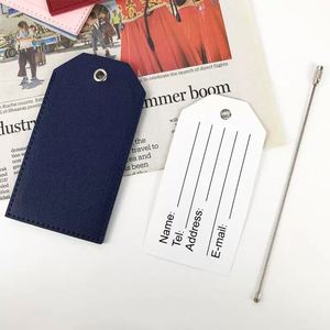 PU Luggage <b>Tag</b> with <b>Name</b>-Travel Luggage <b>Tag</b> Personalized Solid Color Card Holder - Product Image 6