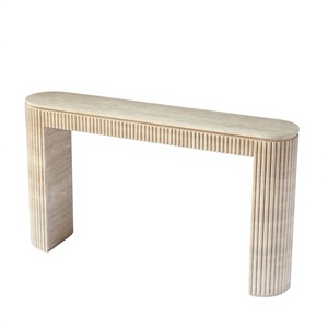 Table <span class=keywords><strong>console</strong></span> moderne en travertin, style <span class=keywords><strong>nordique</strong></span> de luxe, nouvelle collection, tables étroites irrégulières pour hôtel, villa, salon, couloir - Product Image 3