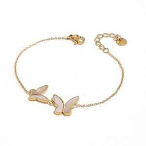 Bracelets et Joncs Personnalisés en Acier Inoxydable avec Breloques Papillon Coquillage Haut de Gamme pour Femmes et Filles – Bijoux de Mode de Marque - Product Image 1