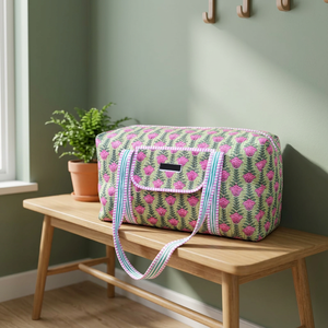 Bolsa de Viaje de Lona de Algodón de Color Sólido con Cierre de Cremallera, Diseño Moderno y Duradero para Fin de Semana, Verano, para Mujer, Grande, de Hombro - Product Image 3