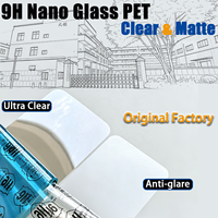 Film en PET nano-verre mat 9H de 0,38 mm en rouleau, matériau brut anti-reflet et anti-choc pour protecteur d'écran de machine laser