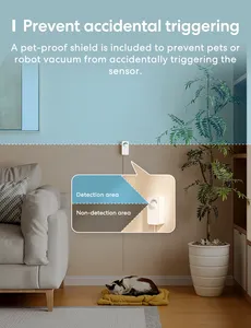 Détecteur de présence humaine WiFi <span class=keywords><strong>Meross</strong></span> EU/US Matter MS600, détecteur radar avec capteur de luminosité/distance pour maison intelligente - Product Image 4