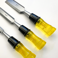 Ciseaux à bois en acier au chrome-vanadium transparent jaune de 1225 mm avec poignée traversante, ensemble de trois pièces, manches en plastique, modèle 033