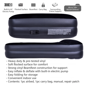 ที่นอนลมเป่าลม Avenli รุ่นโมเดิร์น ทำจาก PVC พร้อมหมอนในตัวและปั๊มลมไฟฟ้า เตียงพกพาสำหรับใช้ในบ้านและสวนสาธารณะ - Product Image 4