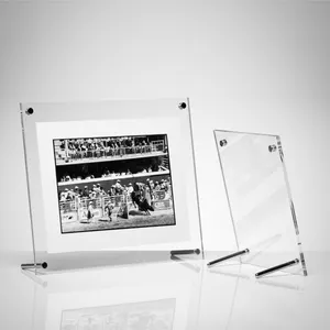 4x6 5x7 8.5x11 A4 מסגרת תמונה אקרילית שקופה עם מעמד עצמאית נייר פוסטר מסגרת תמונה שולחן מחזיק שלט עליון