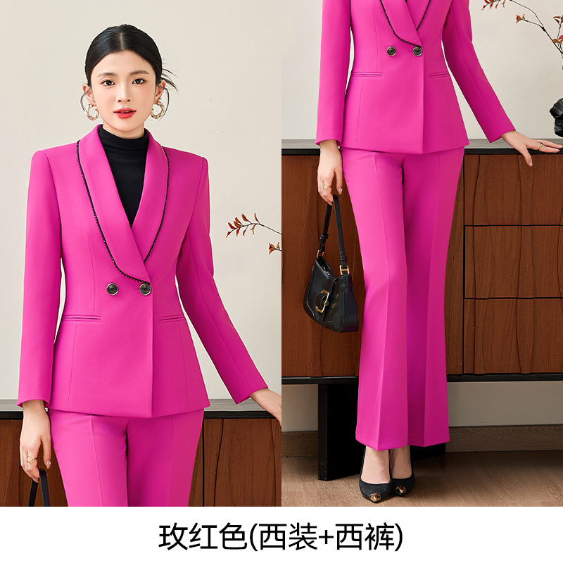 Rose-red suit pants