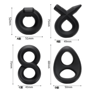Anillo para Pene de Silicona con Doble Orificio, Color Negro, Accesorio Sexual Masculino para Estimulación y Retraso de la Eyaculación - Product Image 6