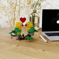 Jeu de construction créatif 'Amorous Birds' MOC à assembler soi-même - 40 pièces en plastique ABS - Excellent cadeau pour les jeunes passionnés de briques