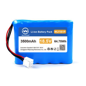 <span class=keywords><strong>18650</strong></span> <span class=keywords><strong>5S1P</strong></span> 18,5V <span class=keywords><strong>2200mAh</strong></span> 2500mAh 3000mAh 3500mAh Lithium-Ionen-Zylindrischer Akkupack Mit PCM und Ausbalancierter Aufladung - Product Image 1