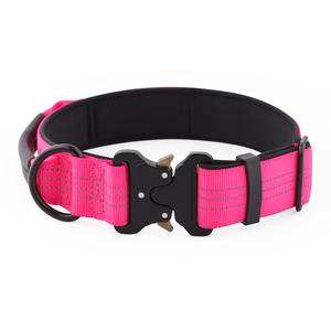 Collar de Perro Grande de Nailon Táctico Reflectante para Entrenamiento K9, con Hebilla de Metal Resistente y Asa, Logotipo Personalizado para Perros - Product Image 3