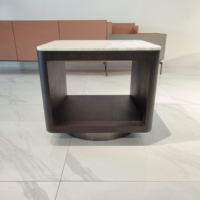 Hotel Zuhause Wohnzimmer High-End-Metallbasis-Konsole Tisch Marmor-Schieferplatte Sofa Eck-Seitentisch