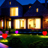 Projecteur LED extérieur étanche IP65 à changement de couleur, en forme de cœur, pour mariage, jardin, pelouse, éclairage paysager romantique à intensité variable