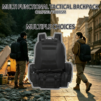 Sac à dos tactique modulaire + 3 sacs secondaires détachables, grande capacité, polyester résistant à l'eau pour la randonnée/le camping/la chasse, MOLLE
