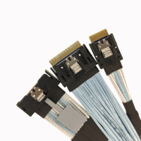 Câbles de stockage de données SlimSAS SFF-8654 74pin 8i Cable 24Gbps PCI-E 5.0 Slimline Series Support SAS 4.0 24G et PCIe Gen 4.0 signal