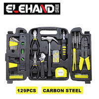Kit d'outils ménagers Elehand 129 pièces, kit de réparation automobile, ensemble d'outils de réparation domestique, assortiment complet d'outils pour l'entretien des voitures