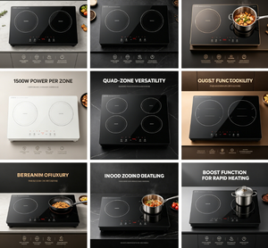 Table de cuisson à <span class=keywords><strong>induction</strong></span> commerciale 4 brûleurs, 1800W+1800W+1000W+1000W, Vitroceramique, Minuterie et verrouillage enfant, Sûr et efficace - Product Image 6