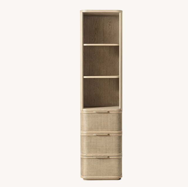American Style Bathroom Furniture Customized Solid Wood Rattan Bath Cabinet