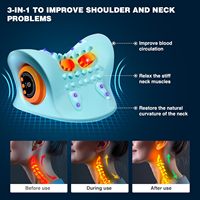 Masseur de cou Eveekon 2026, relaxant pour les épaules, chaleur, 3 modes, oreillers portables, soulagement de la douleur, relaxation musculaire, dispositif de traction cervicale