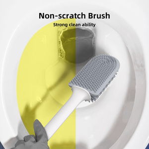 Sanga Private Label Modern <b>Black</b> Luxury Wall Mounted PP <b>Silicone</b> Non Leak Drip <b>Toilet</b> Cleaning <b>Brush</b> and Holder - Product Image 6
