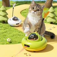 Jouet pour chat électrique rechargeable à laser, distributeur automatique de nourriture pour animaux de compagnie avec baguette de stimulation pour chat
