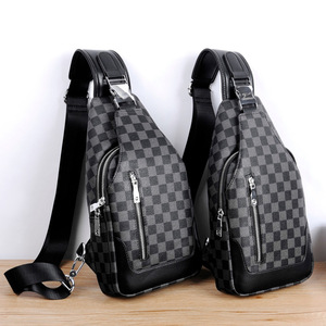 2025 Dusen, bolso de pecho de canguro de PVC a la moda para hombre, cierre de cremallera, mochila de hombro tipo bandolera para uso transfronterizo - Product Image 3