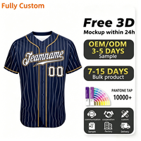 T-shirt de baseball personnalisé en polyester sublimé, haute qualité, pour équipe adulte, manches courtes, respirant, séchage rapide