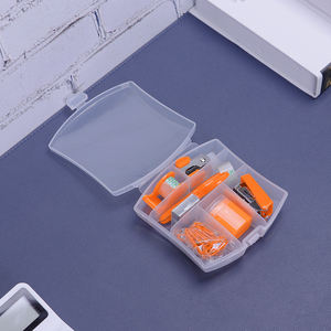 Promocional Bonito Macaron Aprendizagem Transparente Caixa De Plástico Oito Conveniente Escritório Mini Papelaria Grampeador Set - Product Image 2