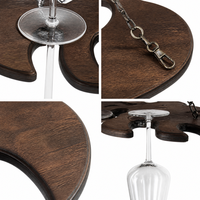 Porte-bouteilles en bois en forme de feuille de Monstera, Organisateur de rangement mural pour bar, Décoration de cuisine, Support à verres, Vente en gros OEM, Porte-verres à vin