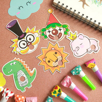 Sifflets et Klaxons Jetables en Papier pour Fêtes Thème Animaux et Dessins Animés – Idéal Anniversaire, Remise de Diplôme, Ramadan, Pâques – Cadeau Parfait