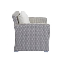 Komfortables Graues Garten-Rattan-Set Zweisitzer-Couch Gartenmöbel 4-teiliges Rattan-Aluminium-Konversations-Sofa-Set